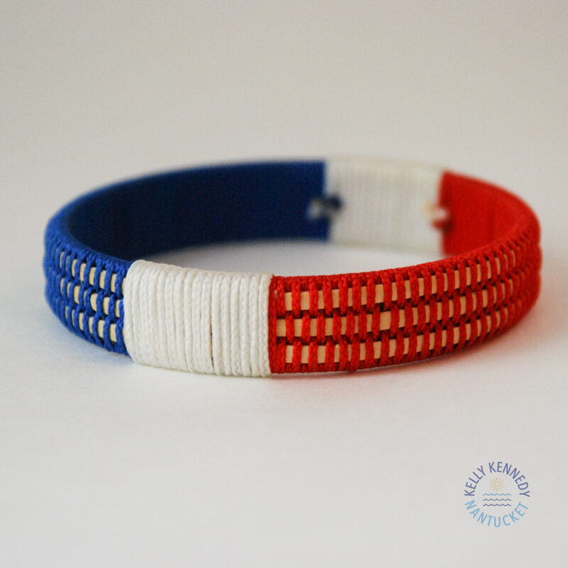 Crimson + White + Indigo Paracord Bangle