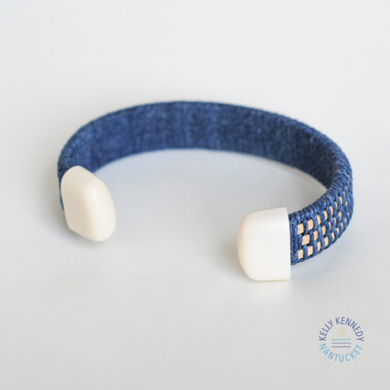 Blueberry 1/2" Cuff + White Endcaps