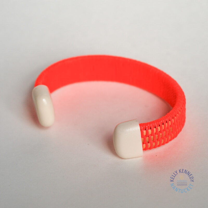 Safety Orange 1/2" Cuff + White Endcaps