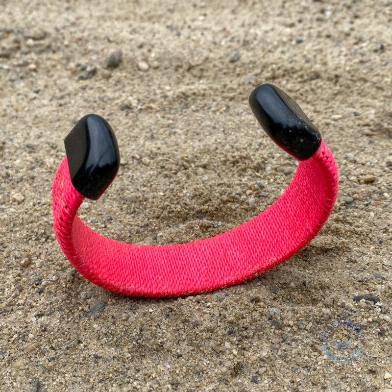 Neon Pink 3/4" Cuff + Black Endcaps - Image 2