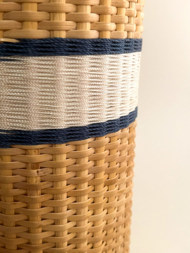 White + Ocean Blue Stripe - Wine Cooler - Image 2