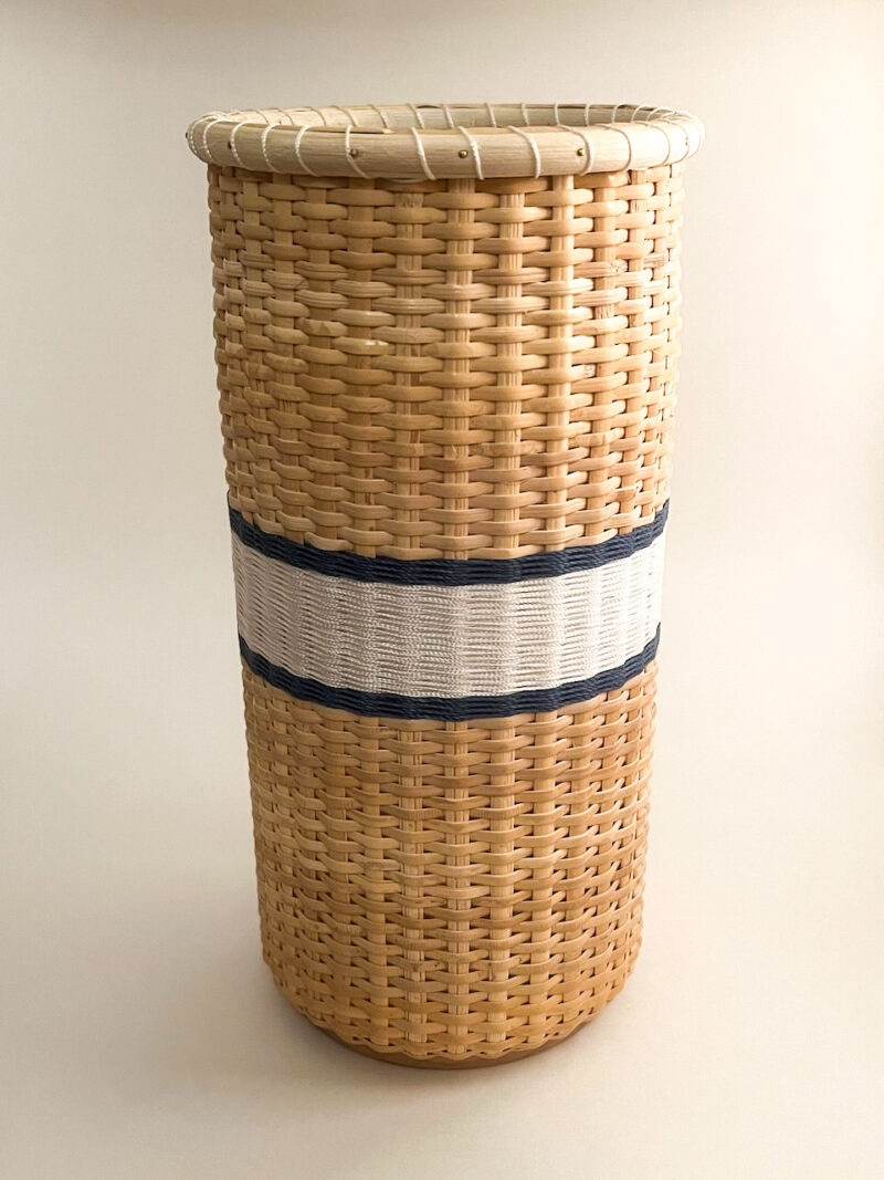 White + Ocean Blue Stripe - Wine Cooler